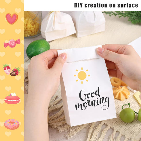 VGOODALL 50PCS Paper Bags for Lunch, Small White Paper Bags Snack Bags Lunch Bags for DIY Crafts Baby Shower Wedding Party Favors...