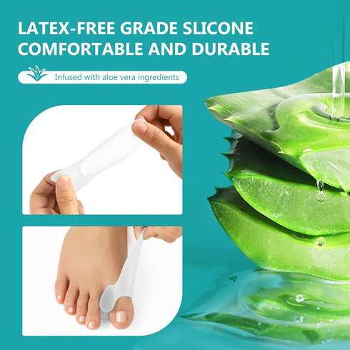 Bunion Cushion Protector, 10 Pack Aloe Vera Extract Infused Bunion Corrector with Separator, Gel Bunion Shield for Foot Pain Relief, Calluses, Rel...