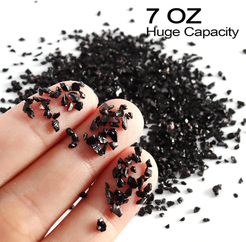 Renfio Broken Crushed Glass Glitter Shards Crush 2-4mm Irregular Small Metallic Chunky Chips 7 Oz (200g) High Luster Craft Sequins Gravel for DIY ...