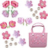 24Pcs Charms Set for Bogg Bag, Bling Pearl, Rose,Daisy,Flower, Peach Blossoms, Heart Accessories for Women, Rich Personalized Decoration Kit for B...