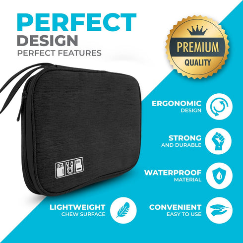 Electronics Charger Organizer - Travel Cable Case for Cords, Chargers, and Tech Accessories...