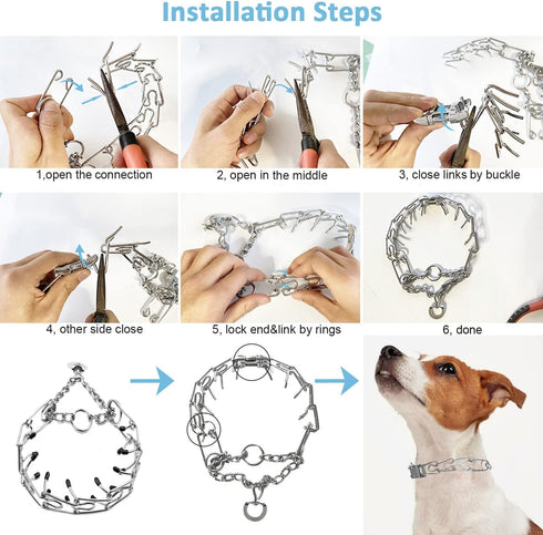 Fastener Stainless Steel Buckle 3.0mm for Small Medium Large Dogs Collar Steel Chrome Plated No Pull Dog Training Collar...