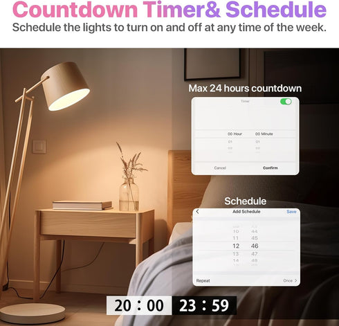 ORALUCE Smart Light Bulb Work with Alexa & Google Home, C37 E12 LED Light Bulb 40W Equivalent, 2.4GHz WiFi & Bluetooth Color Changing APP Dimmable...