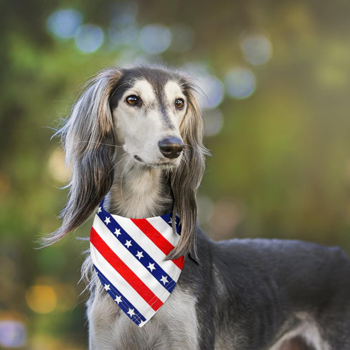 4th of July Dog Bandanas 2 Pack, American Flag Pet Scarf, Durable Fabric Pet Patriotic Scarf, Independence Day Bandana for Small Medium, and Large...