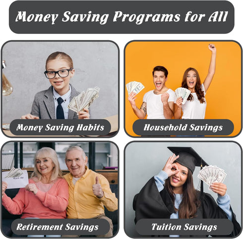 QINGHEJI 100 Envelopes Money Saving Challenge, Savings Challenges Book with Envelopes & Challenge Tracker, Motivational Process to Save $5050, 100...