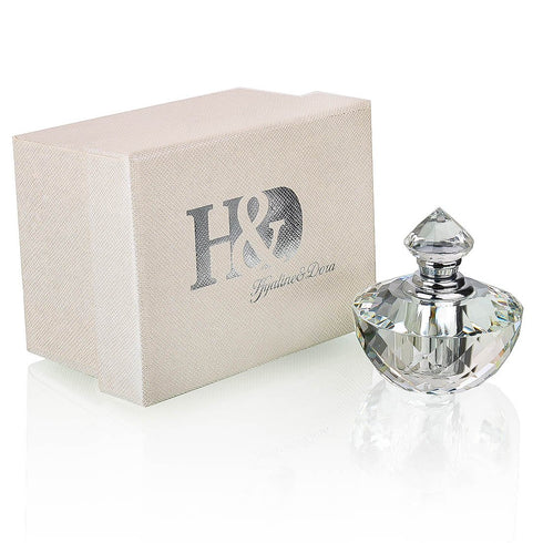 H&D HYALINE & DORA H&D Crystal Glass Art Deco Vintage Style Perfume Bottles Empty Glass Refillable 2ML...