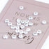 Song Xi 1200pcs Silver Letter Beads Bracelets White Round Acrylic Alphabet Beads 4x7mm White and Silver Letter Beads for Jewelry Making Crafts Chr...