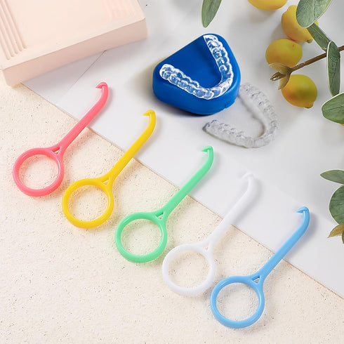 20PCS Aligner Removal Tool, 5Colors Clear Braces Removal Tool Kit for Invisible Removable Braces Aligners Retainers Dentures...