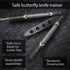 GOOD WORKER Butterfly Trainer - Practice Balisong Butterfly Knives NOT Real NOT Sharp Blade - Cool Design - Black Dull Trick Butterfly - Butter Fl...
