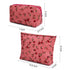 2 Pieces Red Rose Makeup Bag Large Cosmetic Bag Capacity Canvas Travel Toiletry Bag Organizer Cute Makeup Brushes Aesthetic Accessories Storage Ba...