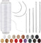 Ftyiwu Waxed Thread, Upholstery Needle and Thread 32 Yards with 7PCS Hand Sewing Needles for Home Upholstery Carpet Canvas Repair Leather Sewing (...