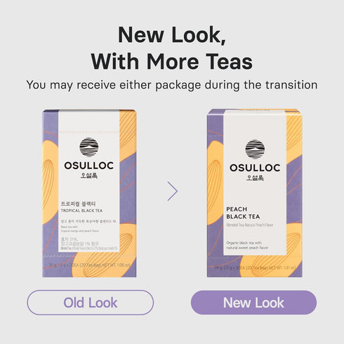 OSULLOC Peach Black Tea (Tropical Mango & Peach Flavor), Fruit tea Blend, Premium Teabags from Jeju Island, 20 count...