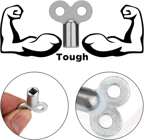 6Pcs Radiator Valve Keys, Radiator Bleed Hole Key Radiator Vent Air Valve Key Plumbing Valve Key for Radiators and Faucet (Silver)...
