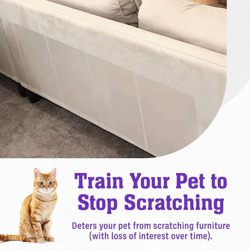 Cat Scratch Furniture Protector 6-Pack Cat Scratch Deterrent Tape - Extra Large Anti Cat Scratch Tape Anti Paws Anti-Scratch Clear Plastic Tapes P...