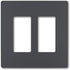 Legrand radiant RWP262GCC6 Screwless Wall Plates, 2 Gang, Two Decorator Rocker GFCI Cover, Graphite (1 Count)......