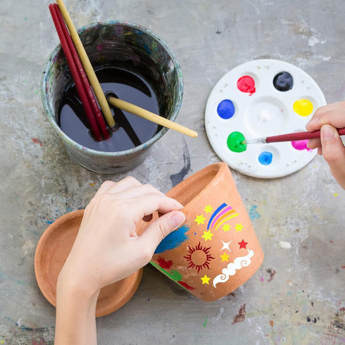 12 Pieces Moon and Star Stencil Clouds Stencil Reusable Star Template Planet Plastic Stencil Template Star for Painting on Wood Wall Notebook Card...