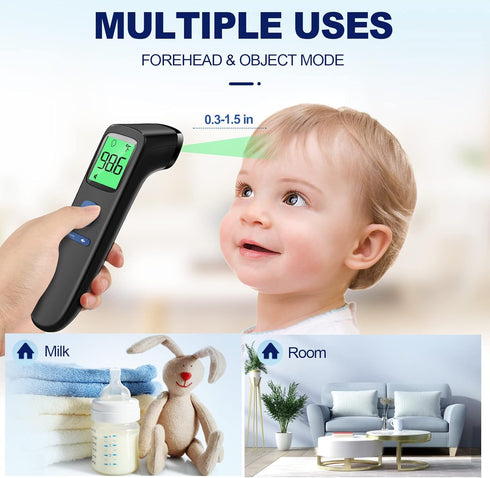 Non-Contact Thermometer for Adults and Kids, FSA eligible, Accurate & Easy to use Baby Thermometer, 1 Second Result, Mute Mode, Color-Coded Screen...