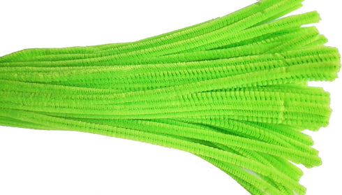 100 Pieces Fuzzy Chenille Stems Pipe Cleaners for Arts and Crafts (Light Green)...
