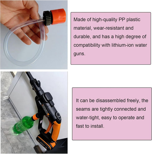 2 Pack Coke Water Bottle Quick Release Connector Adapter with Absorption Hose for Cordless Washer Gun Portable Electric Power Cleaner Sprayer Car ...