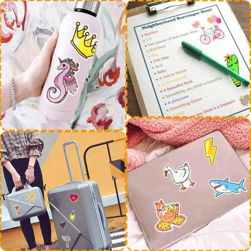 QTL Waterproof Stickers for Girls Cute Stickers for Water Bottles Hydro Flask Kids Teens Waterproof Vinyl Packs 100Pcs...