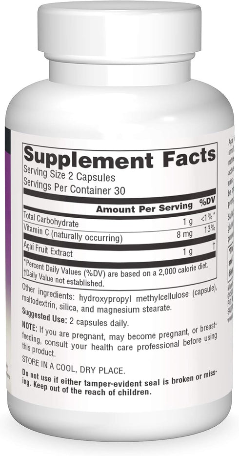 Source Naturals Acai Extract, Superantioxidant fro mBrazil, 500 mg - 60 Vegetarian Capsules...