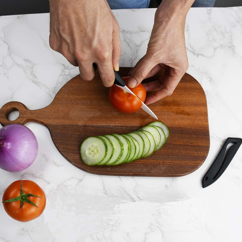Paring Knife, Large Handle and Super Sharp Ceramic Knife Blade of 4 Inch,Rust Proof Stain Resistant,ABS Handle(Black)....