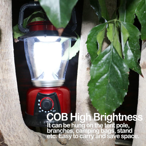 LED Lantern Variable Power Retro Battery Powered Camping Light, COB High Brightness Dimmable Camping Lamp for Hiking, Fishing, Repairing and Emerg...