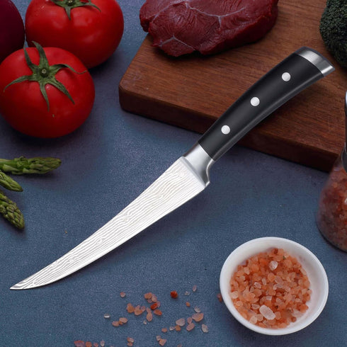 6 Inch Professional Boning Knife with Gift Box, Boning Knife for Meat Cutting, Razor Sharp Deboning Knife for Brisket Trimming, Stainless Steel Cu...