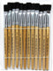 Charles Leonard Flat Tip Easel Paint Brushes with Short Stubby Handle, 0.50 Inch, Natural Handles and Black Bristles, 12-Pack (73150)...