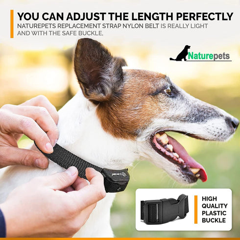 Bark Collar Extra Strap by Naturepets Replacement Strap Nylon Belt for All Vibrating and Static Shock Anti Bark Training Collars for Dogs (Replace...