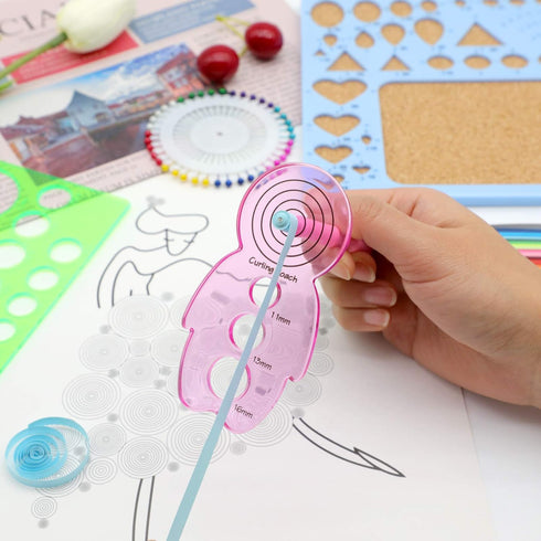 KITANIS 9 Pieces Multifunctional Slotted Quilling Tool and Supplies Kit Ergonomic for Beginner, Advanced Quiller, DIY, Handcraft, Scrapbooking, Ca...
