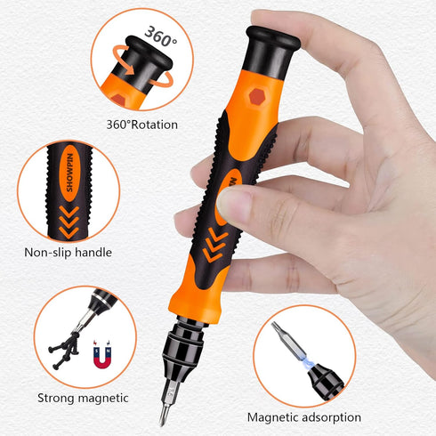 Mini Screwdriver Set, Torx Bit Set with T3 T4 T5 T6 T7 T8 T9 T10 T15 T20 Security Torx Bit, Computer repair tool kit with Phillips Head Screwdrive...