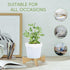 Bamboo Plant Stand Indoor Outdoor, Wooden Flower Pot Stand Fit 6 Inch Pots, Modern Planter Stand, Single Plant Holder Riser Rack Shelf for Patio H...