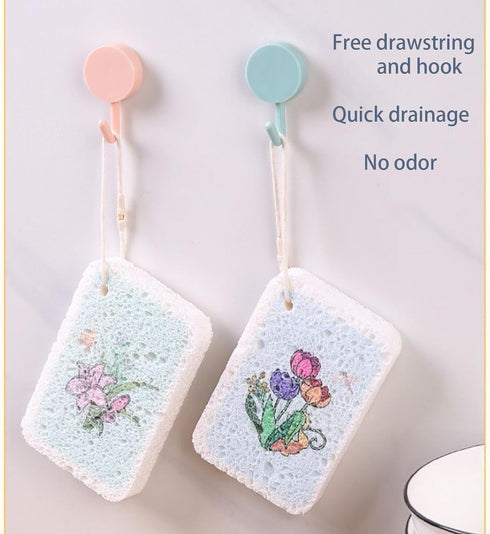 6 Pcs Compressed Sponges Non-Scratch Cellulose Sponges Flat Sponges That Expand in Water for Kitchen Bathroom Cars Facial Cleansing Crafts...
