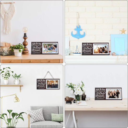 Jetec Wooden Friends Picture Frame 12 x 5.5 Inch Photo Frame Graduation Day Dear Friends Gifts Long Distance Friendship Photo Gifts(Brown)...