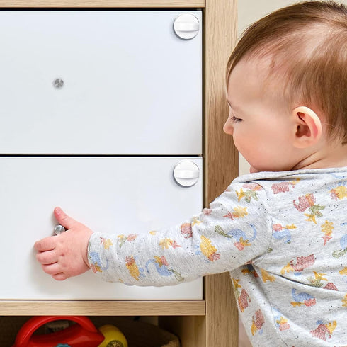 DILSIAI Adhesive Baby Proofing- Magnetic Cabinet Safety Locks for Drawers and Doors, No Drill Installation, ?Set of 4 Locks? (4 LOCKS)...