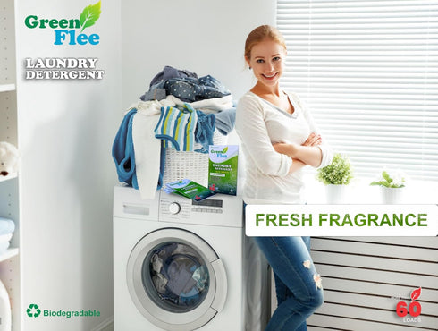 Green Flee Laundry Detergent Sheets-Fresh Fragrance-No Plastic Jug (60 Loads) 30 Sheets...