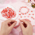 1 Box 300Pcs Valentines Clay Beads Polymer Clay Beads Holiday Heart Red Tone Love Letter Loose Spacer Bead for Jewelry Making Supplies Bead Assort...