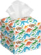Tissue Box Holder Cute Dinosaurs Tissue Box Cover Square Leather Tissue Holder Organizer Portable Decorative Facial Paper Case for Home Office Bat...