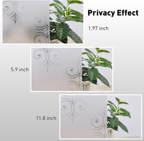 LEMON CLOUD Decorative Window Film Static Frosted Privacy Film Glass Cling Non Adhesive Opaque Film Anti-UV for Kitchen Bathroom Home 35.4 x 78.7 ...