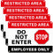 4 Pcs Restricted Area Employees Only Sign 10 x 7 Inches Do Not Enter Sign with 4 Pre Drilled Holes Reflective Warning Signs Rust Free Easy to Moun...