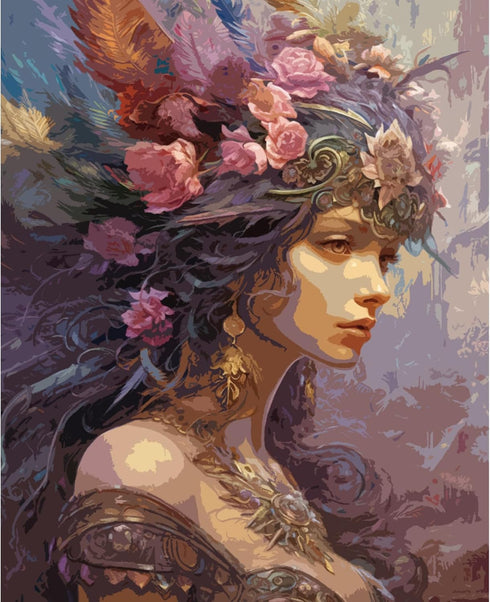 Tucocoo Flower Woman Paint by Number for Adults, DIY Digital Oil Painting Kits on Canvas with Brushes and Acrylic Pigment, Beautiful Fairy Girl Ar...