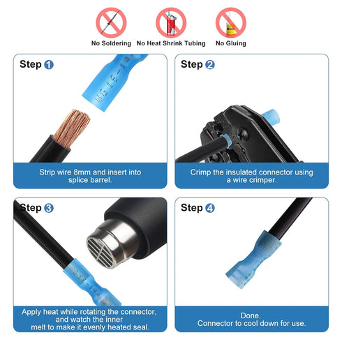 125PCS Heat Shrink Wire Connectors,Electrical Terminals Kit,Waterproof,Automotive Marine Electrical Terminals Kit,Ring Fork Hook Spade Butt Splice...