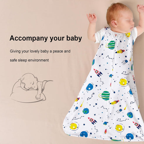 PHF 100% Cotton Baby Sleep Sack, 2-Way Zipper Baby Wearable Blanket, 0-6 Months TOG 0.5 Toddler Sleeping Sack, 2 Pack Sleeveless Soft Sleeping Bag...