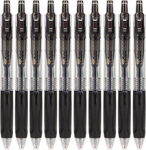 Gel Pens, 0.5mm Black Ink Pens Fine Point Smooth Writing Pens 10 Pcs, Ball Point Pens for Journaling Note Taking, Cute Aesthetic Office School Sup...