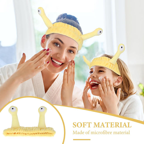 Face Wash Headband, Palm and Snail Spa Hair Bands Makeup Headbands Women Cartoon Cute Coral Fleece Elastic Headband Creative Hair Accessories for ...