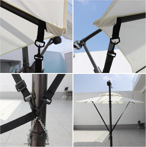 Umbrella Wind Stabilizer Straps,Fixed Strap for Large Outdoor Umbrella,Adjustable and Reusable Cantilever Parasol Wind Straps...