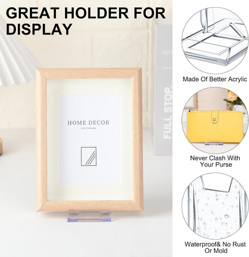 6 Packs Adjustable Purse Display Stand Clear Acrylic Handbag Stand Holder for Wallet Purses Handbag Bag Jewelry Display Organizer for Party Weddin...