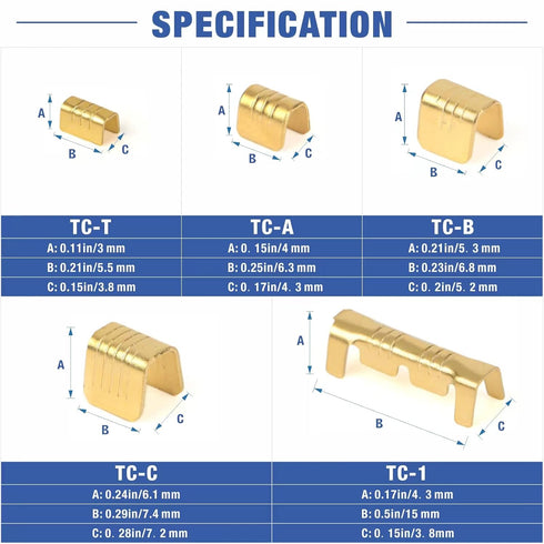 500pcs U Shape Copper Crimp Terminal Connectors Kit, Non-Insulated Cable Wire Spade Electric Butt Connector Assortment Kit (WKS-500U)...