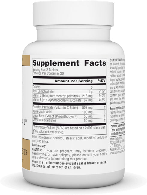 Source Naturals Skin Eternal Tablet with DMAE, LIPOIC ACID, & C ESTER - 60 Tablets...